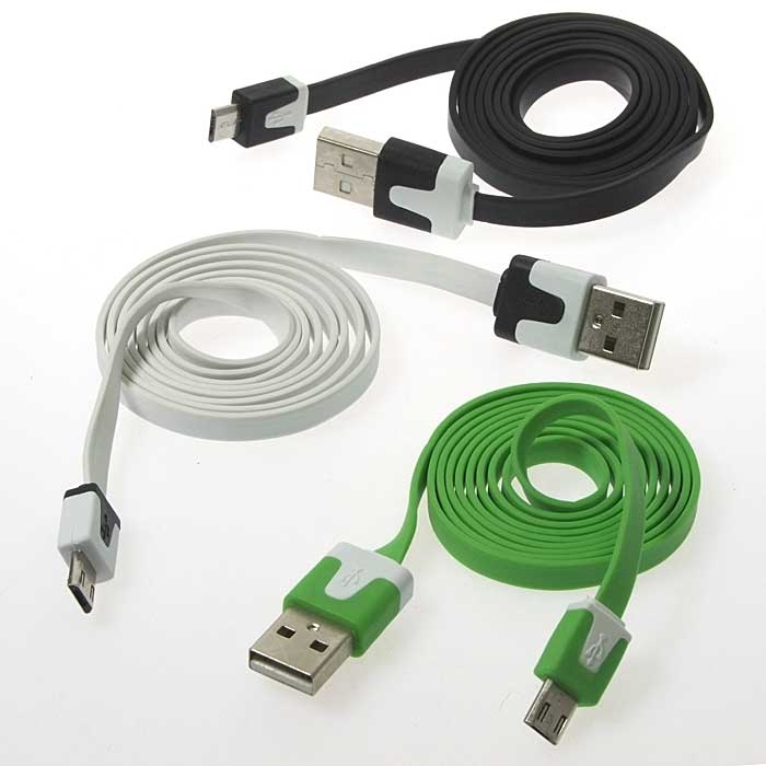 Шнур для мобильных устройств RUICHI USB - Micro USB, плоский, 1 м