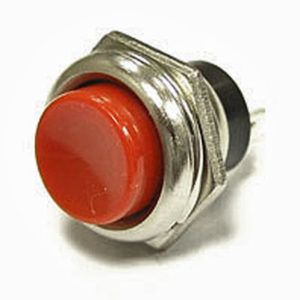 Кнопочный переключатель RUICHI PBS-26B, OFF-(ON), красный
