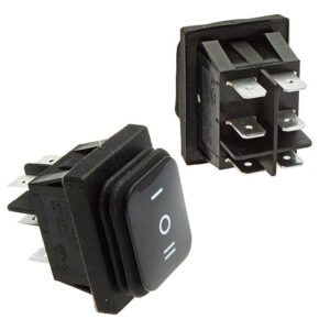 Клавишный переключатель RUICHI SB090, IP65, (ON)-OFF-(ON), 22x30 мм