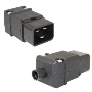 Разъем питания сетевой C20 IEC 320 AC-012 RUICHI, 3 контакта, 250 В, 10 А, -25…+70 °C, нейлон, черный