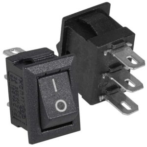 Клавишный переключатель RUICHI KCD5-112-C3-B/3P, ON-ON, 3 контакта, черный