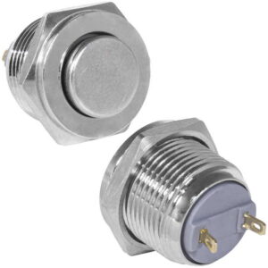 Кнопка антивандальная RUICHI GQ16PH-10/J/N, OFF-(ON), рабочая температура -25…+55 °C, никелированная латунь