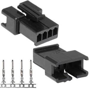 Разъем питания низковольтный RUICHI SM-4M 2.54mm + Terminal, вилка, с контактами